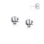 Bug / Tick Insect Charm Stud Earrings in Oxidized .925 Sterling Silver - ST-SE105-SL