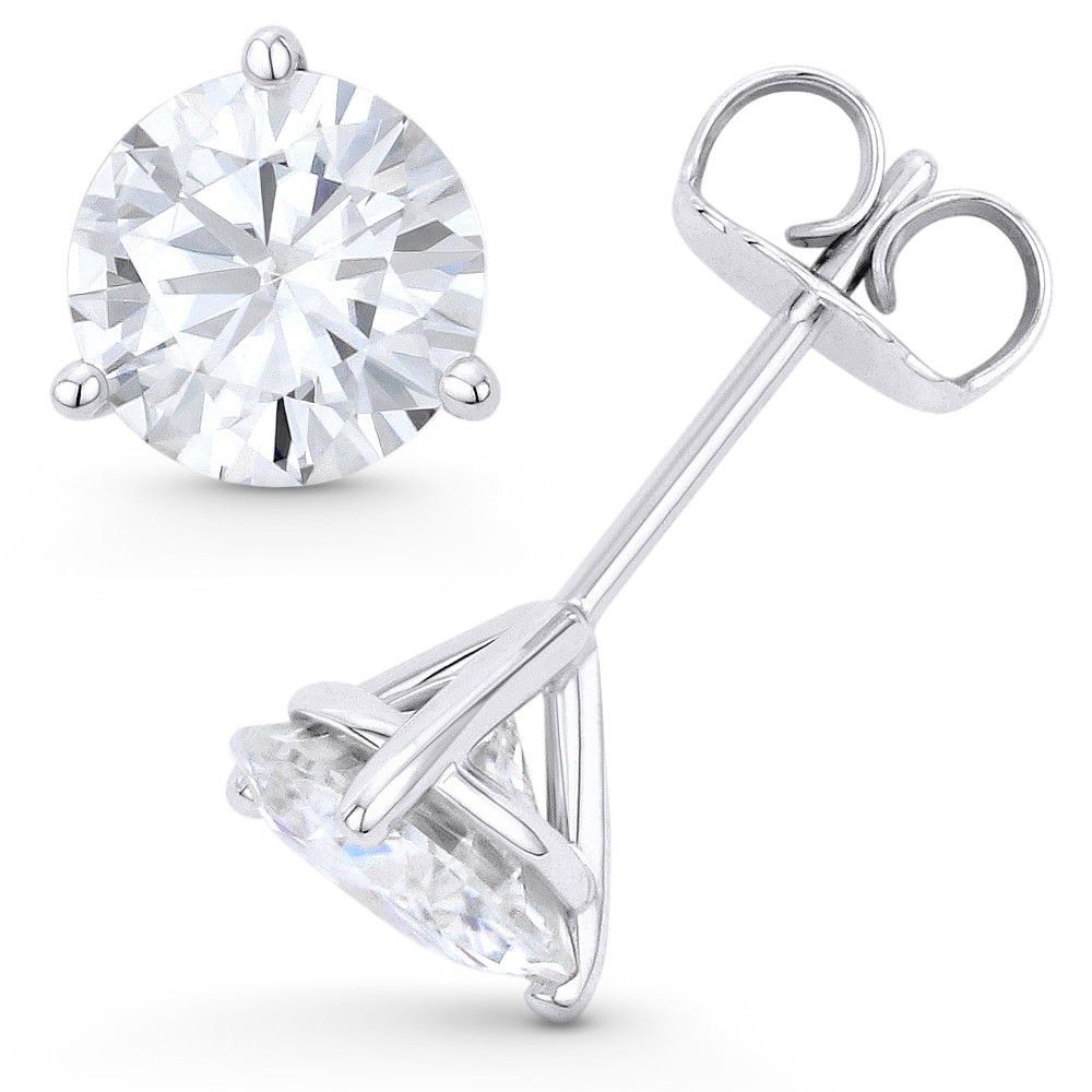Round Brilliant Cut Charles & Colvard Forever Classic® (J-K) 3-Prong ...