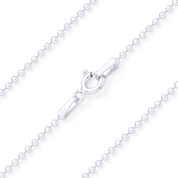 1.5mm (Gauge 150) Diamond-Cut Faceted Bead Link Italian Chain Necklace in .925 Sterling Silver - CLN-BEAD19-150-SLP