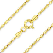 Tube-Brite 1.3mm Bar Bead Link Italian Chain Necklace in 14k GP .925 Sterling Silver - CLN-BEAD36-1.3MM-SLY