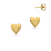 6x6mm Heart Charm Stud Earrings with Push-Back Posts in 14k Yellow Gold - BD-ES035-14Y
