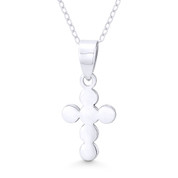 Multi-Circle Fancy Cross Pendant w/ Chain Necklace in .925 Sterling Silver - ST-CP025-SLP