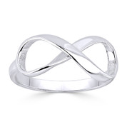 Infinity Symbol / Figure 8 Charm Stackable Ring in .925 Sterling Silver - ST-FR021-SLP