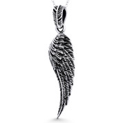 Angel's Wing Charm Antique-Finish Oxidized Pendant in .925 Sterling Silver - ST-FP111-SLO