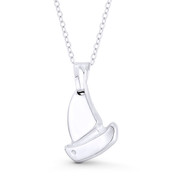 Longbow Sailboat Seafarer Charm 23x14mm Pendant in .925 Sterling Silver - ST-FP135-SLP