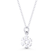 Tiny Snowflake Winter Holiday Charm 16x9mm Pendant in .925 Sterling Silver - ST-FP137-SLP