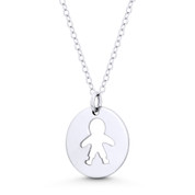 It's a Baby Boy! Motherhood Celebration Charm 18x15mm Pendant in .925 Sterling Silver -  ST-FP138-SLP
