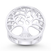 Tree-of-Life / Knowledge Etz Chaim Large Charm Ring in .925 Sterling Silver - ST-FR101-SLP