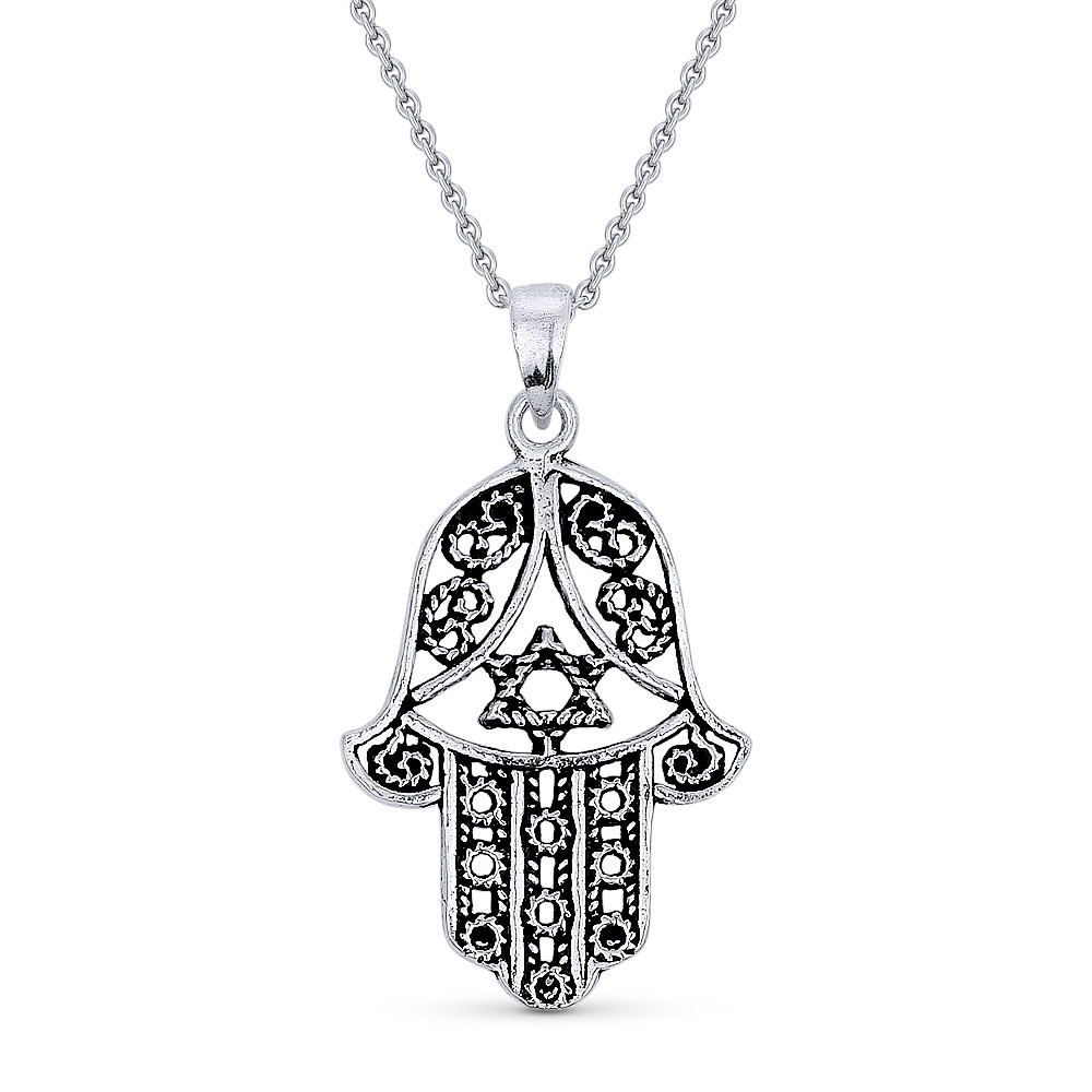 Sterling Hamsa Eye Pendant - GLE-Good Living Essentials