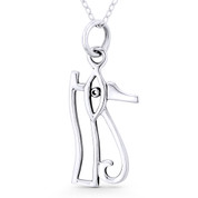 Eye of Horus Egyptian Luck Charm Pendant & Chain Necklace in .925 Sterling Silver - EYESP113-SLO