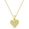 Purple Heart CZ Crystal Charm Pendant Necklace, 925 Sterling Silver Plated, 17.7 Inch Chain