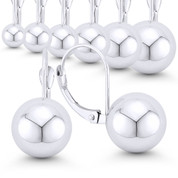 4mm to 10mm Polished Hollow Ball Leverback Earrings in 14k White Gold - BD-DE007-14W