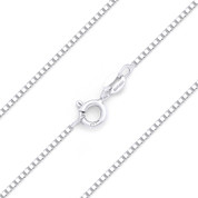 1mm Classic Box Link Italian Chain Anklet in Solid .925 Sterling Silver - CLA-BOX1-019-SLP