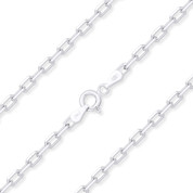 2.8mm D-Cut Anchor Cable Link Chain Anklet in Solid .925 Sterling Silver - CLA-CAB14-080-SLP