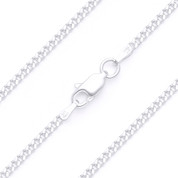 2.1mm Thin Cuban / Curb Link Italian Chain Anklet in .925 Italy Sterling Silver - CLA-CURB1-060-SLP
