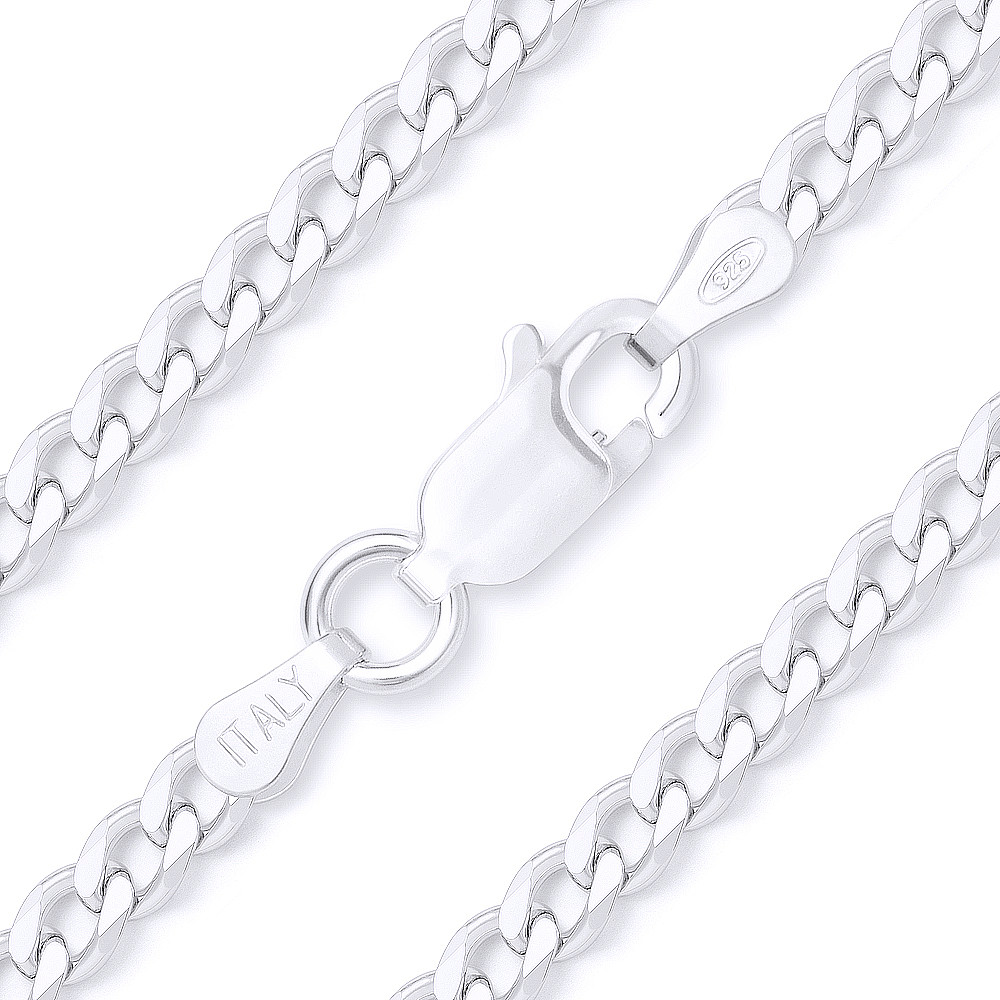 Sterling Silver Curb 3mm Necklace & Bracelet Chain Italy Solid .925 Jewelry Sterling Silver Curb 3mm Necklace & Bracelet Chain Italy Solid .925 Jewelry