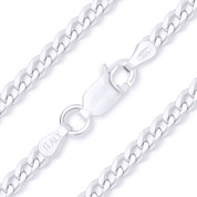 3mm Cuban / Curb Link Italian Chain Anklet in Solid Italy .925 Sterling Silver - CLA-CURB1-080-SLP