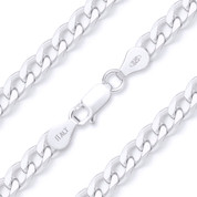 4.5mm Cuban / Curb Link Italian Chain Anklet in Solid .925 Italy Sterling Silver - CLA-CURB1-120-SLP