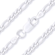 Figaro Figaroa Link 3mm Solid .925 Italy Sterling Silver Italian Chain Anklet - CLA-FIGA1-080-SLP