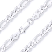 Figaro Figaroa Link 5mm Solid .925 Italy Sterling Silver Italian Chain Anklet - CLA-FIGA1-120-SLP