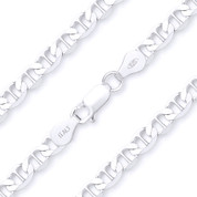 Solid 4.3mm Marina Mariner .925 Italy Sterling Silver Link Italian Chain Anklet - CLA-MARN1-100-SLP