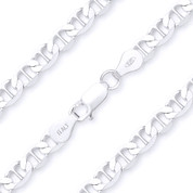 5.3mm Marina / Mariner Link Italian Chain Anklet in Solid .925 Sterling Silver -  CLA-MARN1-120-SLP