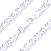 6.3mm Marina / Mariner Link Italian Chain Anklet in Solid .925 Sterling Silver - CLA-MARN1-150-SLP