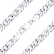 4mm Rombo Link Italian Chain Anklet in Solid .925 Sterling Silver - CLA-ROMB1-080-SLP