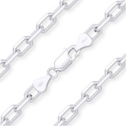 5.5mm D-Cut Anchor Cable Link Chain Bracelet in Solid .925 Sterling Silver - CLB-CAB14-150-SLP