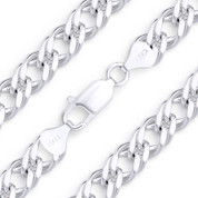 8.3mm Rombo Link Italian Chain Bracelet in Solid .925 Sterling Silver - CLB-ROMB1-150-SLP