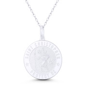 St. Christopher, Patron Saint of Travelers Medallion 29x21mm (1.1x0.8in) Pendant in .925 Sterling Silver - ST-CP069-21MM-SLP