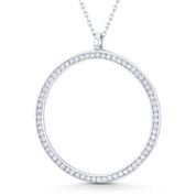 26mm Eternity Circle Cubic Zirconia CZ Crystal Pendant & Chain Necklace in .925 Sterling Silver - ST-FN010-DiaCZ-SL