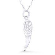 Angel's / Eagle's Wing Protection & Luck Charm 31x8mm (1.2x0.3in) Pendant in .925 Sterling Silver - ST-FP193-SLP