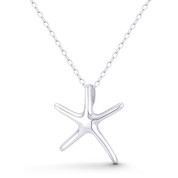 Starfish Ocean Sealife Charm 20x17mm (0.8x0.7in) Pendant in .925 Sterling Silver - ST-FP208-SLP