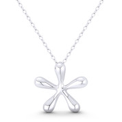 Starfish Ocean Sealife Charm 18x19mm (0.7x0.75in) Pendant in .925 Sterling Silver - ST-FP213-SLP