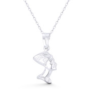 Queen Nefertiti Pharaoh's Great Royal Wife Egyptian Charm 26x13mm (1x0.5in) Pendant in .925 Sterling Silver - ST-FP214-SLP