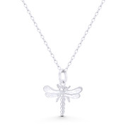 Dragonfly Insect Charm 18x16mm (0.75x0.6in) Pendant Animism Jewelry in .925 Sterling Silver - ST-FP272-SLP