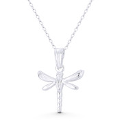 Dragonfly Insect Charm 25x19mm (1x0.75in) Pendant Animism Jewelry in .925 Sterling Silver - ST-FP273-SLP