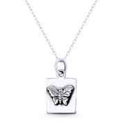 Butterfly Insect Charm 22x12mm (0.9x0.5in) Pendant Animism Jewelry in Oxidized .925 Sterling Silver - ST-FP274-SLO