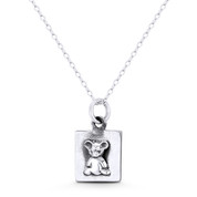 Baby Mouse / House Rat Rodent Pet Lover Charm 30x12mm (1.2x0.5in) Pendant in Oxidized .925 Sterling Silver - ST-FP296-SLO