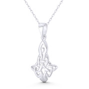 Motherhood Knot Celtic Harmony Symbol Charm 30x15mm (1.2x0.6in) Pendant in .925 Sterling Silver - ST-FP315-SLP