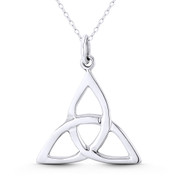 Trinity-Knot / Triquetra Celtic Charm 34x28mm (1.3x1.1in) Pendant in .925 Sterling Silver - ST-FP318-SLP