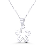 Rounded 5-Point Star Celestial Charm 26x18mm (1x0.7in) Pendant in .925 Sterling Silver - ST-FP344-SLP