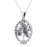 Tree-of-Life / Etz Chaim Kabbalah 36x23mm (1.4x0.9in) Pendant in Oxidized .925 Sterling Silver - ST-FP353-SLO