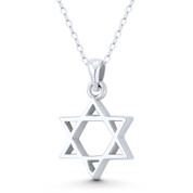 Star of David / Jewish Magen Charm 3D 23x14mm (0.9x0.55in) Pendant in Oxidized .925 Sterling Silver - ST-JD016-SLO