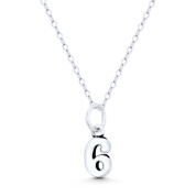 Number "6" Charm Numerical Charm 15x6mm (0.6x0.25in) Pendant in Oxidized .925 Sterling Silver - ST-NP001-6-SLO