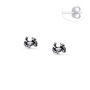 Cancer the Crab Zodiac Astrological Sign Charm Stud Earrings in Oxidized .925 Sterling Silver - ST-SE162-SL