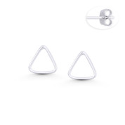 Round-Edge Triangle 9x9mm Stud Earrings w/ Push-Back Posts in .925 Sterling Silver - ST-SE175-SL