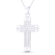 Fancy Christian Orthodox Cross Pendant in .925 Sterling Silver - BT-CP005-SLP
