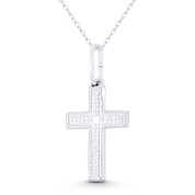Fancy Christian Catholic Latin Cross Lightweight Pendant in .925 Sterling Silver - BT-CP018-SLP